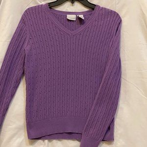 Kim Rogers Purple Sweater, Petite Medium, V-Neck